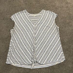 Blue Striped Top Shirt sz 3X